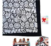 Générique DIY Coloring Blanket with Markers-Color Your Own Blankets, Creative Art Personalized Washable Blanket, Cozy Soft Blankets for Holiday Arts Crafts Activity Party