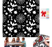 Générique DIY Coloring Blanket with Markers-Color Your Own Blankets, Creative Art Personalized Washable Blanket, Cozy Soft Blankets for Holiday Arts Crafts Activity Party