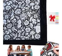 Générique DIY Coloring Blanket with Markers-Color Your Own Blankets, Creative Art Personalized Washable Blanket, Cozy Soft Blankets for Holiday Arts Crafts Activity Party
