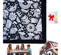 Générique DIY Coloring Blanket with Markers-Color Your Own Blankets, Creative Art Personalized Washable Blanket, Cozy Soft Blankets for Holiday Arts Crafts Activity Party