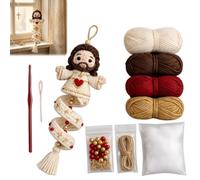 Générique DIY Crochet Blessed Mother Spiral Hanging Ornament Kit, Beginner Friendly Christian Virgin Mary Faith Spiral Hanging Decor Craft Set with Soft Yarn,Handmade Religious Creative Gift