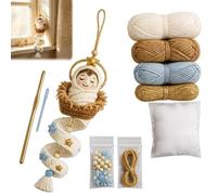 Générique DIY Crochet Blessed Mother Spiral Hanging Ornament Kit, Beginner Friendly Christian Virgin Mary Faith Spiral Hanging Decor Craft Set with Soft Yarn,Handmade Religious Creative Gift