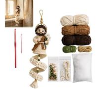 Générique DIY Crochet Blessed Mother Spiral Hanging Ornament Kit, Beginner Friendly Christian Virgin Mary Faith Spiral Hanging Decor Craft Set with Soft Yarn,Handmade Religious Creative Gift