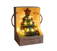 Générique DIY Crochet Christmas Tree Kit, Tree Learn To Knitting Set With Instructions, Knitting Supplies With Beads For Adults Beginners Winter Holiday Party Christmas DIY Crafting