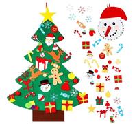Générique DIY Felt Christmas Tree, Wall Hanging Holiday Decoration, Multicolored Tree Shape, 220g, Interactive Kids Craft for Classroom, School, Apartment