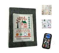 Générique DIY Floral Embroidery Book,Flower Patterns Embroidery Stitch Book with Fabric Pages, Easy to Learn Hand Sewing Craft Kit for Beginner (B)