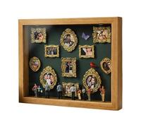 Générique Diy Mini Museum Silhouette Box, Shadow Box Frame, Vintage Miniature Frame For Commemoration, Photos Display Silhouette Case, Avec 8 Figurines Et Lumières, Pour Couples, Amis