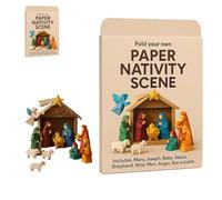 Générique DIY Paper Nativity Scene, Christmas Nativity Set, Nativity's Sets, Sunday School & Family Christmas Activity, Easy to Fold, Creative & Educational (A)