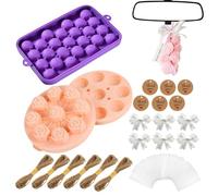 Générique DIY Soap Making Kit - DIY Grape And Flower Candle Molds, With Ropes, Bows, Labels Soap Maker Kit | For Adults Women Men Girls Boys Dad Mother Home Birthday