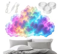 Générique DIY Thundercloud LED Light - Composants électroniques en fibre de coton 200 400 600 800Cm | Kit de lumière avec synchronisation de musique, effets multicolores, décoration murale de plafond