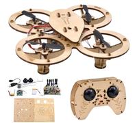 Générique DIY Wooden Building Blocks Flying,DIY Wooden Drone Model Assembled Kit,Remote Control Aircraft Training Mini Creative Quadcopter,Creative Aircraft Models for Kids and Adults