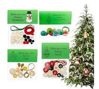 Générique DIYs Christmas Button Ornament Making Set | DIYs Christmas Pendant Making Set,4Pcs Craft Buttons Kit With Snowman/Santa/Angel, Fun Activity For All Ages
