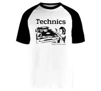 Générique DJ Technics Teach Them Well T-Shirt À Manches Courtes Unisexe Blanc Baseball Tee