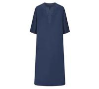 Générique Djellaba Boubou Africain Homme Caftan Qamis Décontracté À Carreaux Style Pakistanais Quotidien Ensemble Et Seroual Traditionnel Fête De L'aïd Marocaine Deguisement Aladin Adulte b-Marine M