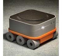 Générique Dock pour Mac Mini M4 2024, Base Support Moniteur Imprimé en 3D avec Accessoires Roue, Support Bureau pour Mac Mini M4