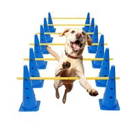 Générique Dog Agility Equipment - Height Adjustable Heavy-Duty Obstacle Course Cones, Training Set for Dogs | Agility Exercise Gear for Small Medium Large Puppies | Indoor Outdoor Backyard Park Dog