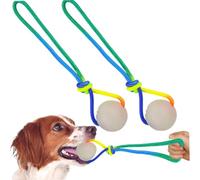 Générique Dog Balls, 2 Pieces Glow Tug Teether with Rope for Playtime with Chew-Resistant Design, Pet Toy Ball for Puppy, Small, Medium, Large Breed, Boredom, Indoor, Outdoor,