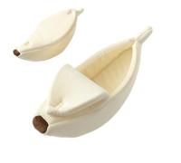 Générique Dog Banana Bed - Warm Soft Plush Breathable Bed, Banana Sleeping Pod for Dogs, Portable Cute Design Yellow Sleep Nest for Chinchillas, Kittens, Ferrets, Hamsters, and Rabbits