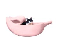 Générique Dog Banana Bed - Warm Soft Plush Breathable Bed, Banana Sleeping Pod for Dogs, Portable Cute Design Yellow Sleep Nest for Chinchillas, Kittens, Ferrets, Hamsters, and Rabbits