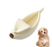 Générique Dog Banana Bed - Warm Soft Plush Breathable Bed, Banana Sleeping Pod for Dogs, Portable Cute Design Yellow Sleep Nest for Chinchillas, Kittens, Ferrets, Hamsters, and Rabbits