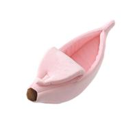 Générique Dog Banana Bed - Warm Soft Plush Breathable Bed, Banana Sleeping Pod for Dogs, Portable Cute Design Yellow Sleep Nest for Chinchillas, Kittens, Ferrets, Hamsters, and Rabbits