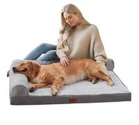 Générique Dog Bed for Large Dogs, Supportive Foam Sofa, Washable Big Puppy Bed, Removable Bolsters, Calming Puppy Bed, Detach Easily, Excellent Durability for Large Dog, Pets, Puppy