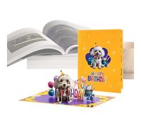 Générique Dog Birthday Card - 11.81x7.87x0.04in Funny Dog Birthday Card | Holiday Paper Greeting Cards | Creative Postcards 3d Decoration for Gatherings Boys Men Girls Women Adults Mom Kids