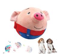 Générique Dog Charmer Porky Pal Interactive Piggy Toy, Bouncing Piggy Dog Toy, Active Moving Pet Plush Toy for Dogs with Recording and Music Modes, Washable Shake Bounce Boredom Talking Toys (Red)