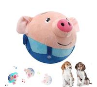 Générique Dog Charmer Porky Pal Interactive Piggy Toy, Bouncing Piggy Dog Toy, Active Moving Pet Plush Toy for Dogs with Recording and Music Modes, Washable Shake Bounce Boredom Talking Toys (Blue)