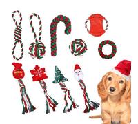 Générique Dog Chew Toy, Teeth Rope Toy, Set of 10 Christmas Teething Rope Toys, Braided Rope Dog Toys, Rope Chew Toy, Rope Toy, Snowflakes Teeth Rope Toys Kit Interactive for Teeth Cleaning