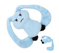Générique Dog Chew Toys, Rabbit Squeaky Sound Pet Toys, Portable Stuffed Animal, Long-Eared Rabbit Toy for Small and Medium Dogs with Plush Design 35x26.5x9 cm, Blue and Pink