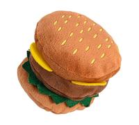 Générique Dog Chew Toys, Squeaky Soft Hamburger Shape Puppy Teething Chewer, Fun Interactive Bite Resistant Pet Play, Dog Chew for Puppies Small Dogs Reduce Boredom Training Indoor Outdoor Park