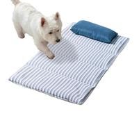 Générique Dog Cooling Bed - Cotton, Soft Portable Washable Bed with Pillow | Large Crate Pad for Senior Dogs, Puppies, Cats, Summer Hot Weather, Car, Patio, Backyard, House, Living Room, Bedroom
