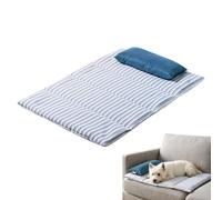 Générique Dog Cooling Bed - Cotton, Soft Portable Washable Bed with Pillow | Large Crate Pad for Senior Dogs, Puppies, Cats, Summer Hot Weather, Car, Patio, Backyard, House, Living Room, Bedroom