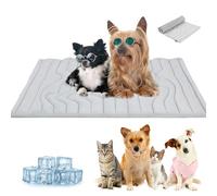 Générique Dog Cooling Eco-Friendly Mat, Upgraded Pet Cooling Mats for Dogs Cats, Portable Dog Cool Bed for Summer, Cool Mats for Dogs for Bored Indoor Home & Outdoor (Gray,Large)