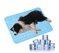 Générique Dog Cooling Mat,2025 Upgraded Pet Cooling Pad for Dogs Cats,Portable Pet Travel Mats for Car Seat,Washable Dog Cool Bed for Summer,Non-Slip Soft Pads for Indoor and Outdoor (Blue, L)