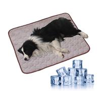 Générique Dog Cooling Mat,2025 Upgraded Pet Cooling Pad for Dogs Cats,Portable Pet Travel Mats for Car Seat,Washable Dog Cool Bed for Summer,Non-Slip Soft Pads for Indoor and Outdoor (Brown, S)