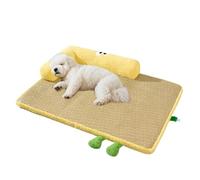 Générique Dog Cooling Mat - 20inch Fabric Rattan Dog Mat | Cooling Cat Bed - Non Slip Washable Mats with Removable Cover Keeps Dogs Comfortable and Cool Indoors Outdoors for Naps Rest