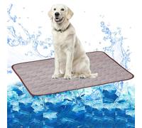 Générique Dog Cooling Mat (4X More Effective), 39"×30" Upgrade Pet Cool Mat for Dogs Cats, Pet Cooling Matts, Cold Dogs Matt Ice Bed Kennel Sleeping Mats for Indoor(Brown,X-Small)
