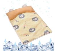 Générique Dog Cooling Mat Bed with Pillow, Ice Silk Pet Chill Pad, Crate Kennel Sofa Car, Breathable Fabric Surfaces, Heat Reliefs Cushion for Hot Weather, Travel, Bedroom, Post-Exercise Comfort