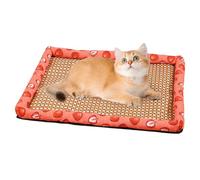 Générique Dog Cooling Mat, Rattan Cooling Pad, Heat-Resistant Breathable Design with Washable Square Nest Bed, Pet Accessory for Crate Training, Camping Trips, 19.6x15.7x1.1 inches