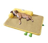 Générique Dog Cooling Mat, Rattan Dogs Bed, 50x40x5cm/19.69x15.75x1.97 inches Washable Pet Rest Accessory, Breathable for Sleeping, Multiple Sizes for Home Crate Kennel Sofa Nap