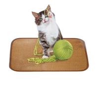 Générique Dog Cooling Mat, Summer Pets Cooling Pad, 15.75x19.69 inches Adorable Washable Natural Straw Blanket, Floor Kennel Crate Car Seats, Pet Bed for Large Medium Small Breeds