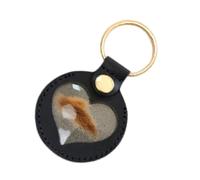 Générique Dog Hair Key Chain, Dogs Keepsake Hair Keyring Pendant, Heart-Shaped Memorial Charm for Backpack, Men’s Purse, Bag, Women Collection, Pet Loss Gift, Black, Yellow, Brown, Blue, Roses, Red