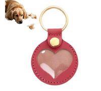 Générique Dog Hair Key Chain, Dogs Keepsake Hair Keyring Pendant, Heart-Shaped Memorial Charm for Backpack, Men’s Purse, Bag, Women Collection, Pet Loss Gift, Black, Yellow, Brown, Blue, Roses, Red
