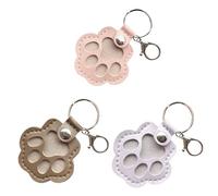 Générique Dog Hair Keychain, Pet Paw Shaped Leather Keychain, Cute Leather Paw Key-Chains Pet Hair Keepsake Keyring (Combination29)