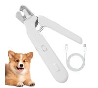 Générique Dog Nail Clippers, Convenient to Use Rechargeable Cat Nail Clipper with LED Light, 18x4.2x2,2 Cm Professional Heavy-Duty Scissors Grinder for Toe Care Trimming Finger Pets