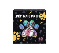 Générique Dog Nail - Nylon ABS 14.6x14.5x1.5cm | 12-Color Brush Tip Nail Pens | Waterproof Pet Grooming Accessories for Daily Medium Kitten Small Puppy Travel Groomers Events Holiday Party