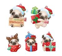 Générique Dog Ornament | Coloured Crystals Figurine |Personalised Pet Ceramic Christmass Hanging Ornaments | Acrylic Rear View Pendant for, Bedroom, Doors, Christmas Tree