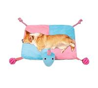 Générique Dog Play Mat, Interactive Treat Puzzle, Squeaky Toy, Snuffle Mat for Dogs, Boredom Relief, Slow Feeder, Perfect for Use at Home Or on The Go, 50x50cm Pink Blue Green Black